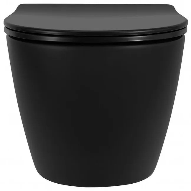 Vas WC suspendabil Rea Carlo Mini Tornado NF negru mat