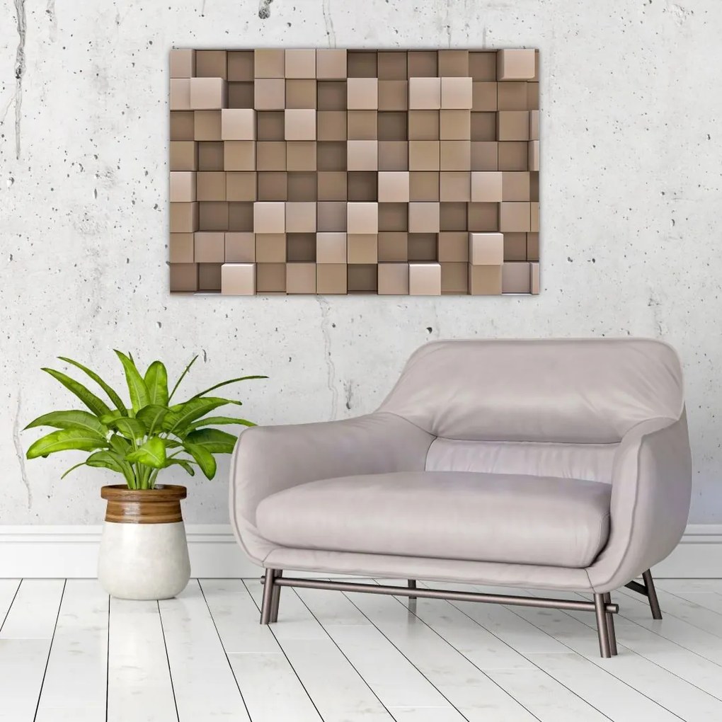 Tablou - Cuburi bej (90x60 cm)