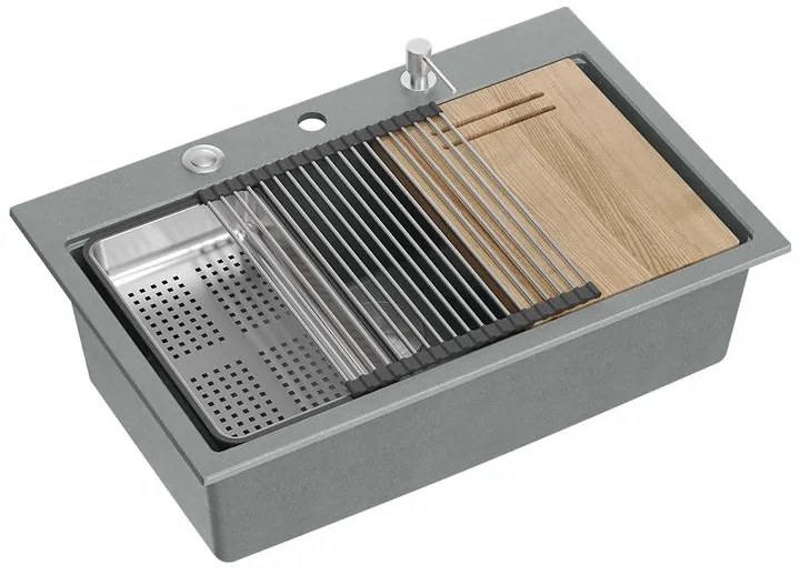 Chiuveta din granit MARC 110 WORKSTATION gri metalic