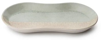 Set de veselă din porțelan, 27 piese, bej/verde