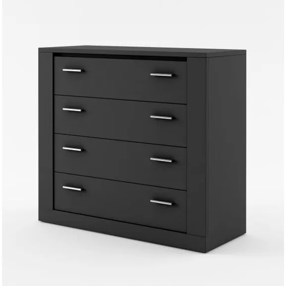 Bufet Thea Cu 4 Sertare, Negru, 100 Cm