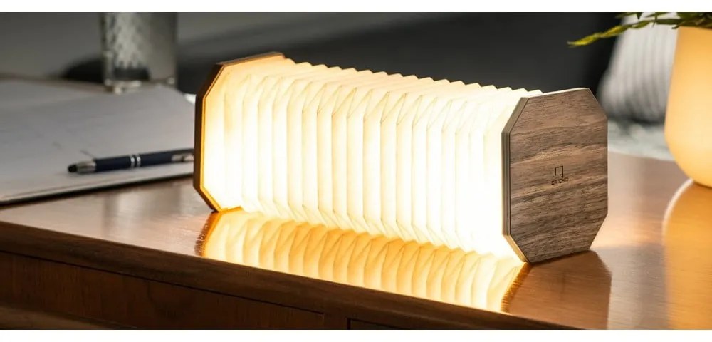 Veioză maro LED cu intensitate reglabilă (înălțime 3,5 cm) Accordion – Gingko