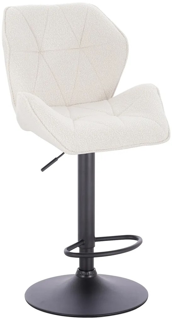 HR212W Scaun Crem Boucle cu Bază Neagră