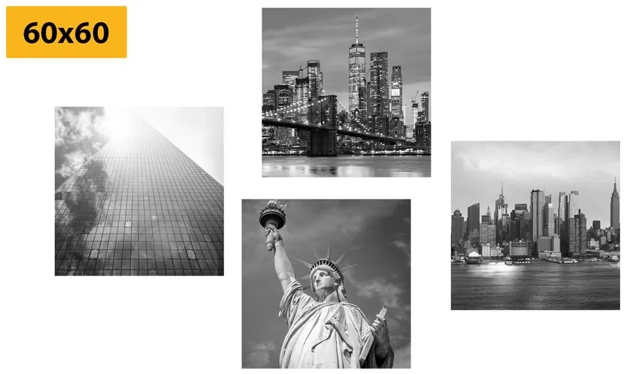 Set tablouri New York în alb-negru