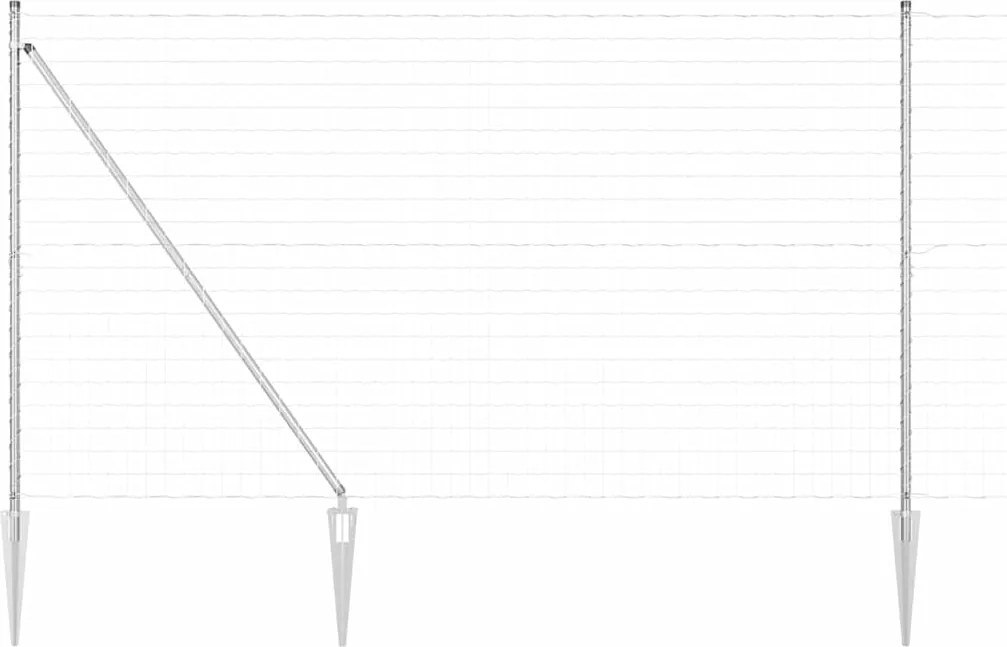 vidaXL Gard cu Stâlp Argintiu 1,6 x 10 m Oțel