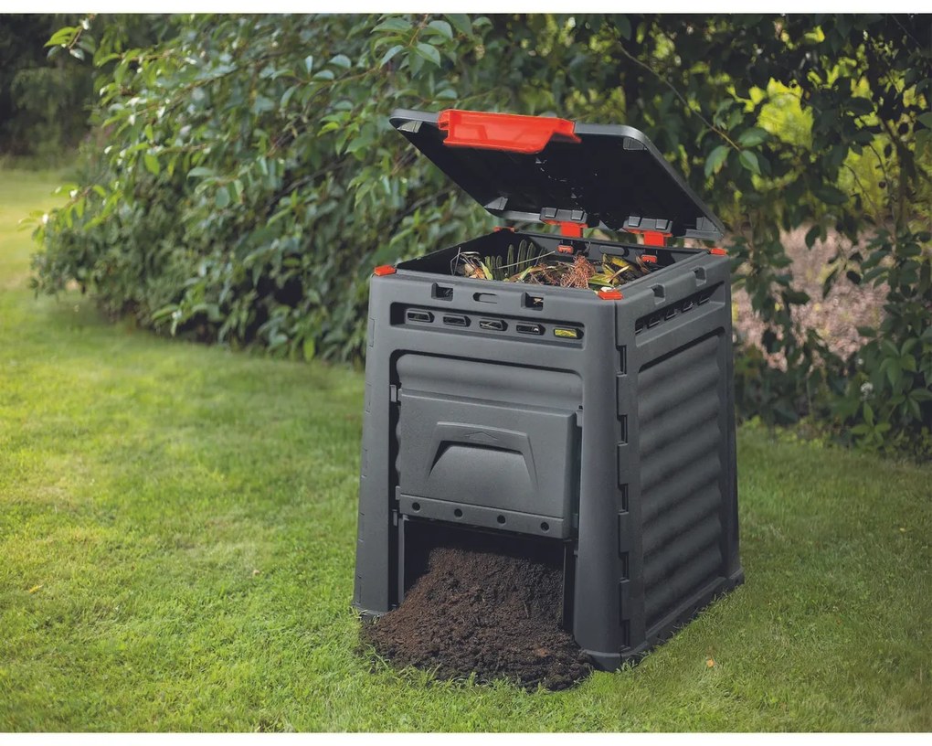 Ladă compost grădină Keter Eco negru, 320 l, 65 x 65 x 75 cm