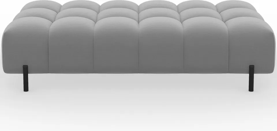 Taburet Tapitat cu Picioare Ferivo, 140x70x40cm, gri plush – Royal 18