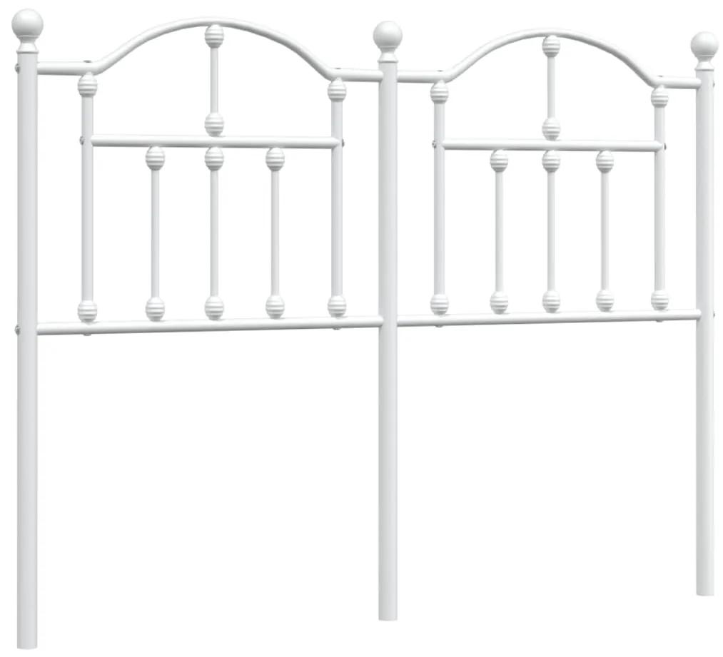 353519 vidaXL Tăblie de pat metalică, alb, 120 cm