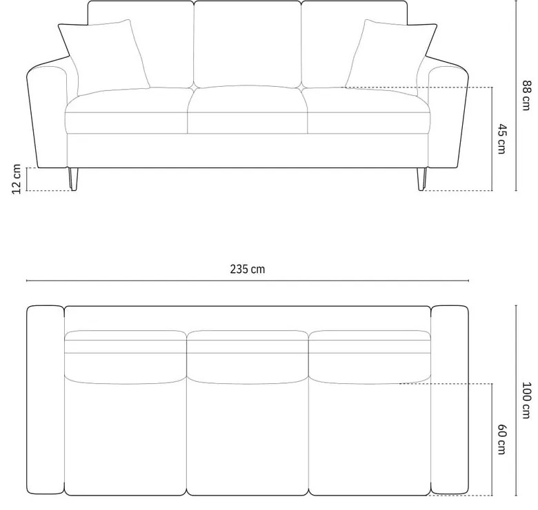Canapea albastru-închis extensibilă, cu spațiu de depozitare cu tapițerie din catifea 235 cm Kyoto – Cosmopolitan Design