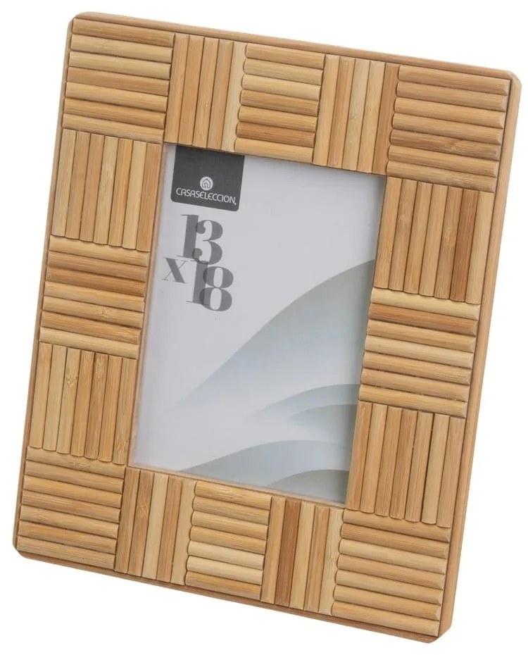 Ramă foto în culoare naturală de sine stătătoare din bambus 23x28 cm – Casa Selección