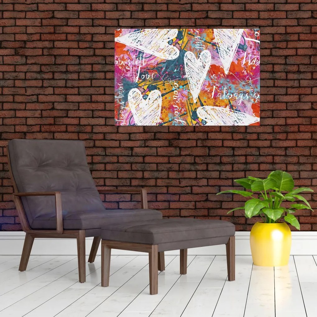 Tablou - Inima pe un fundal abstract (90x60 cm)