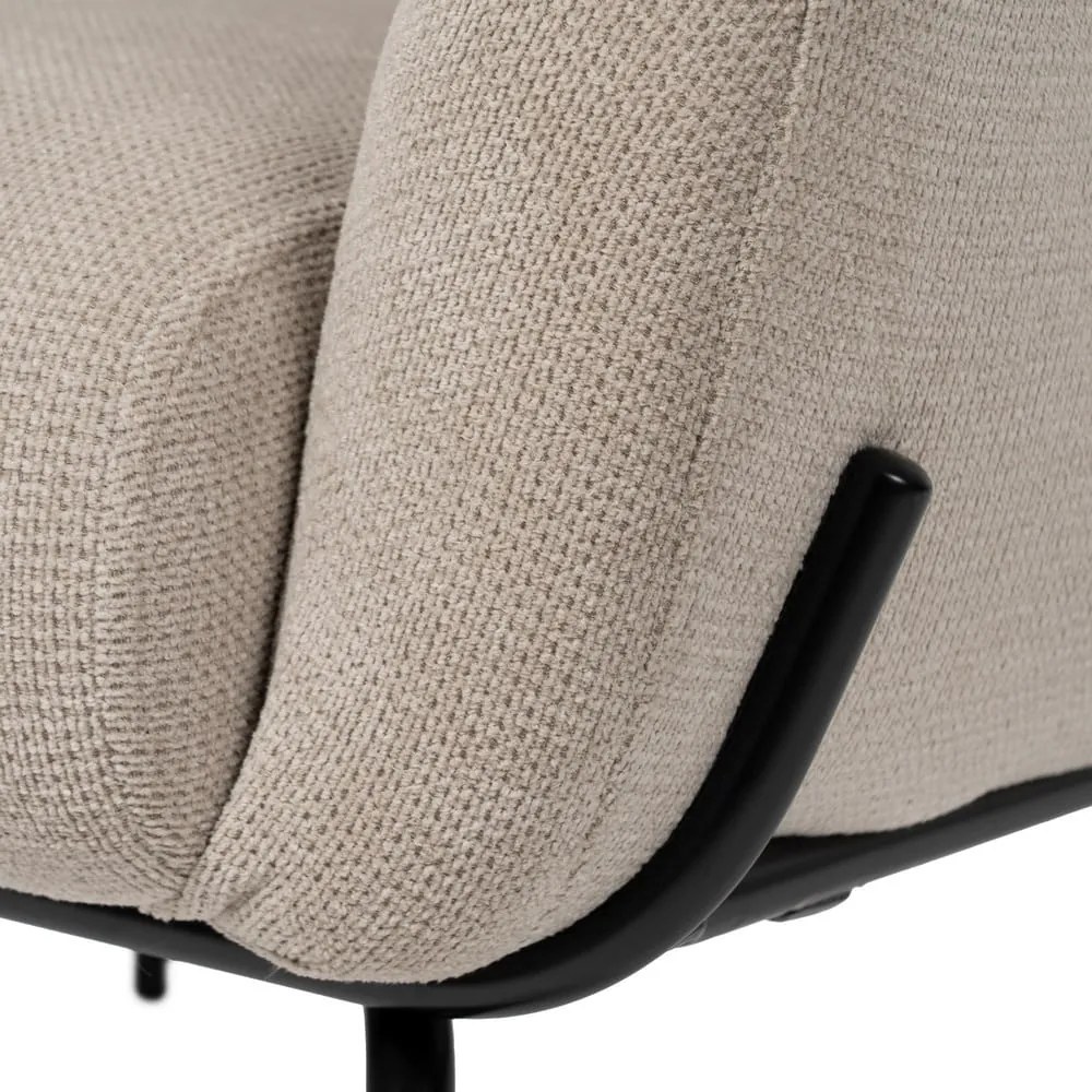 Fotoliu bej cu tapițerie din chenille Classic – Ixia