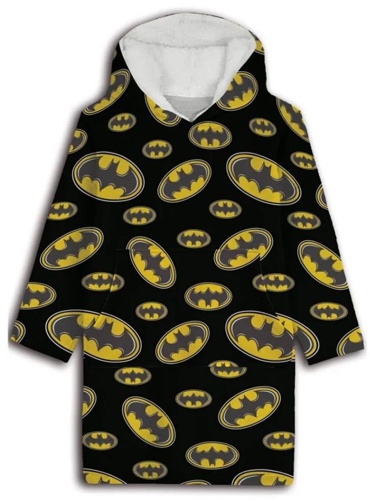 Batman pătură polar plușată, poncho 7-14 ani