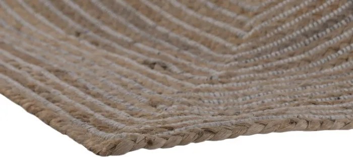 Covor din lână și iută împletit manual, maro natural, 200 x 290 cm, 2200 GSM, „Wool Jute Carpet Natural"