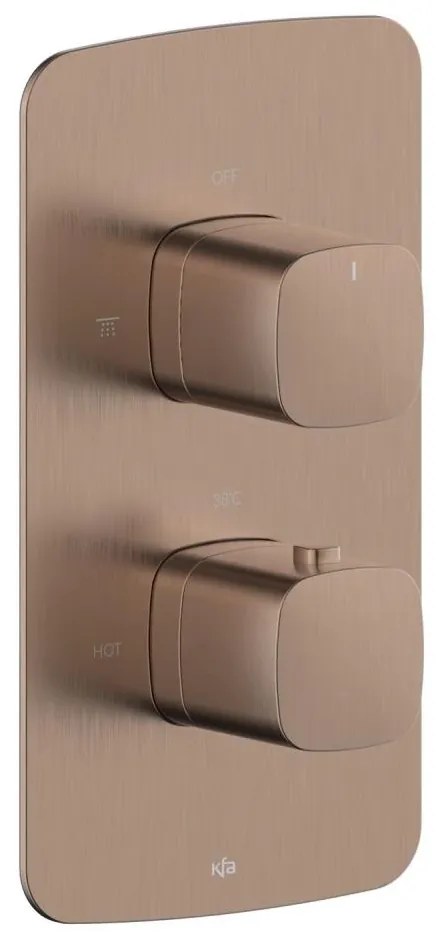 KFA Armatura MALAGA 5759-001-34 - Baterie termostatată pentru duș, montaj incastrat, aur roz