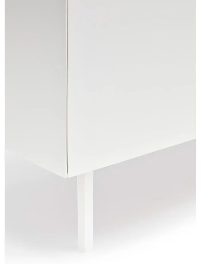 Comodă albă/în culoare naturală joasă cu aspect de lemn de stejar 165x78 cm Arista – Teulat