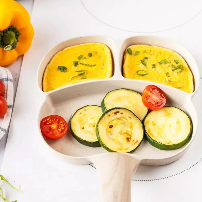 Tigaie cu 3 compartimente Klausberg KB 7825, 19 cm, Finisaj marmura, Inductie, Bej