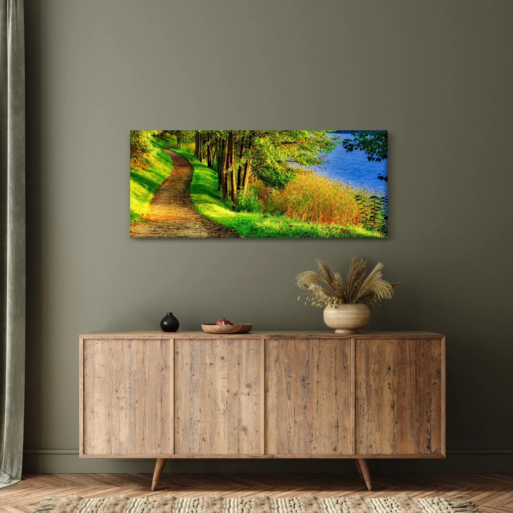 Tablou - poteci pe malul apei (120x50 cm)