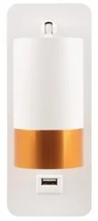 Aplica LED perete 1xGU10/35W/230V alb/auriu cu încărcător USB
