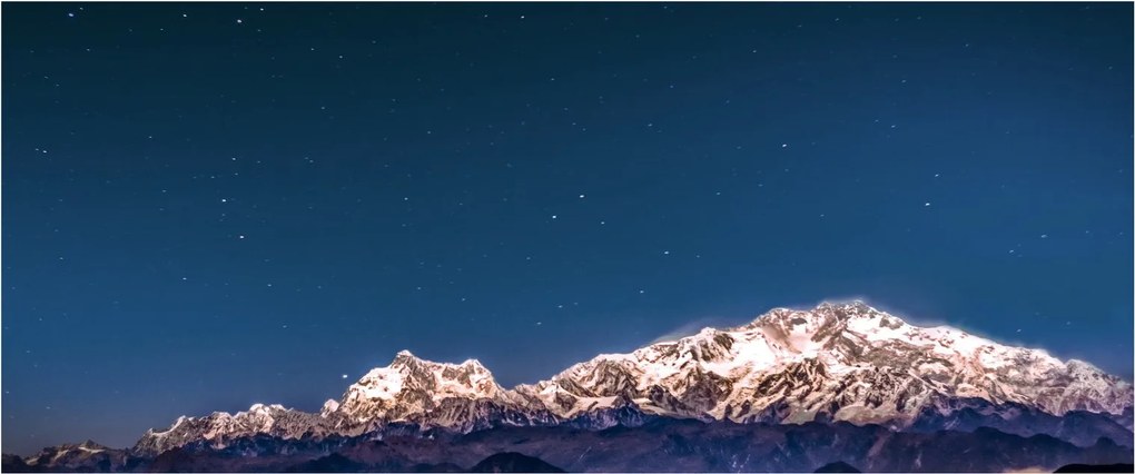Tablou cu munți și cerul nocturn (120x50 cm)