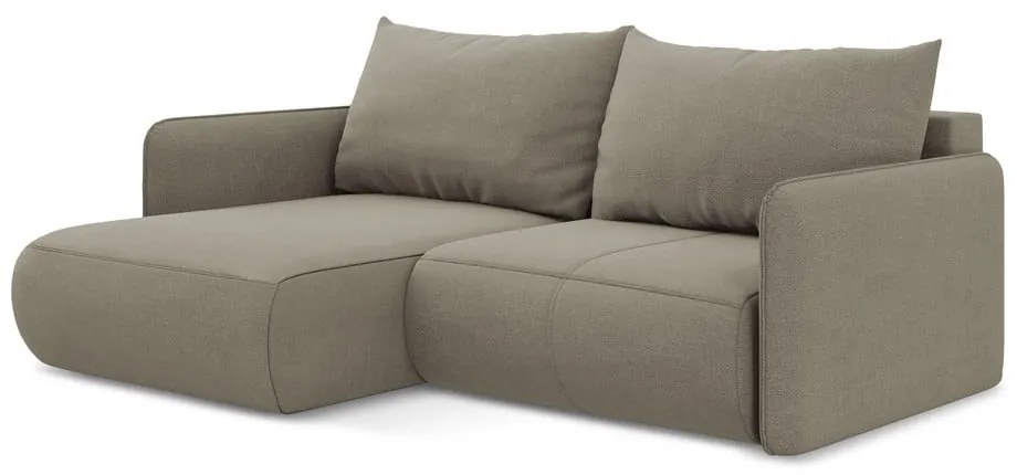 Colțar bej extensibil/cu spațiu de depozitare (cu colț pe partea stângă) Nanea – Makamii