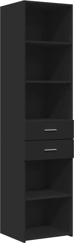 vidaXL Dulap înalt, negru, 45x42,5x185 cm, lemn compozit
