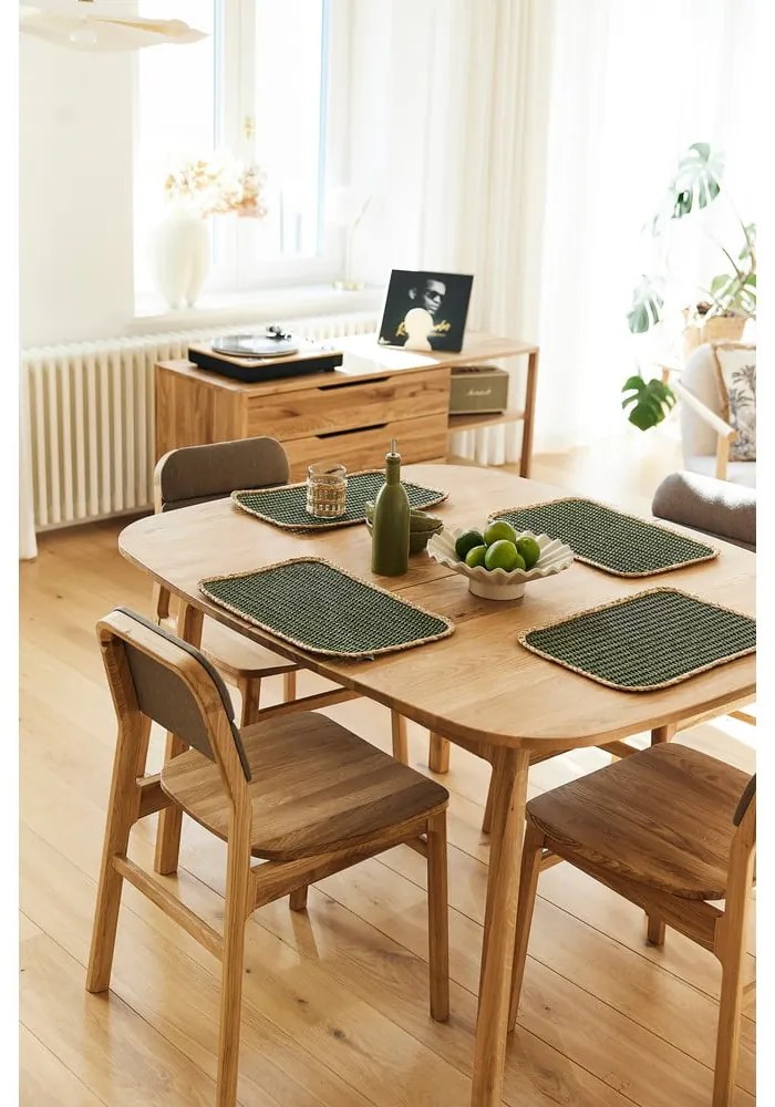 Masă de dining în culoare naturală extensibilă din lemn de stejar 100x160 cm Twig – The Beds