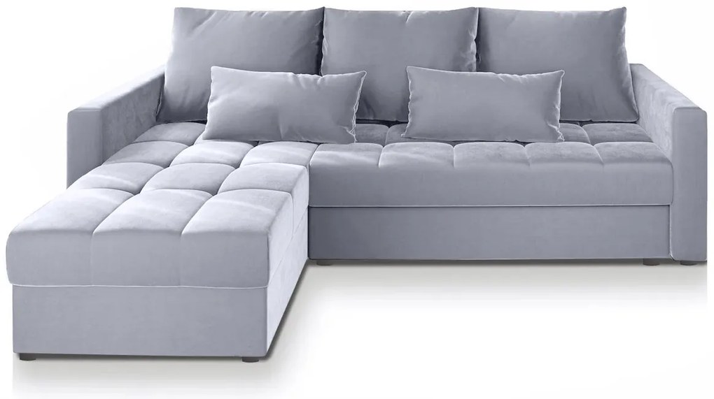 Canapea coltar extensibil ZENOVA 220 x 140 cm, reversibila - gri deschis