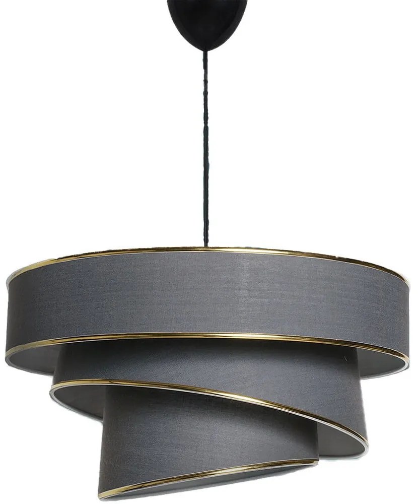 Lustră gri antracit/aurie cu abajur textil ø 40 cm Couper – Opviq lights