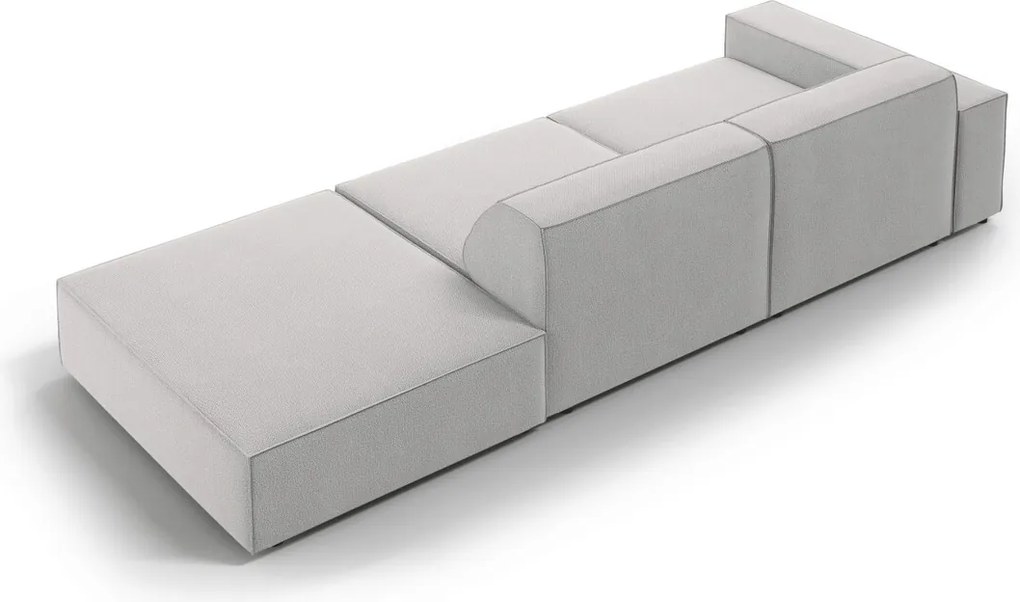 Canapea 3 locuri cotiera dreapta, Jodie, Micadoni Home, BL, 262x102x70 cm, poliester, gri deschis