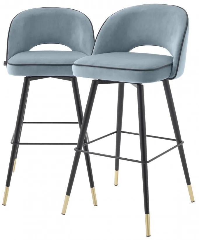 Set de 2 scaune de bar design modern Cliff, albastru 114316 HZ