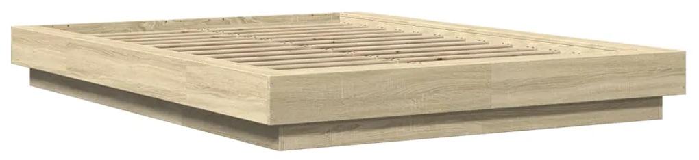 3281219 vidaXL Cadru de pat, stejar sonoma, 140x190 cm, lemn prelucrat