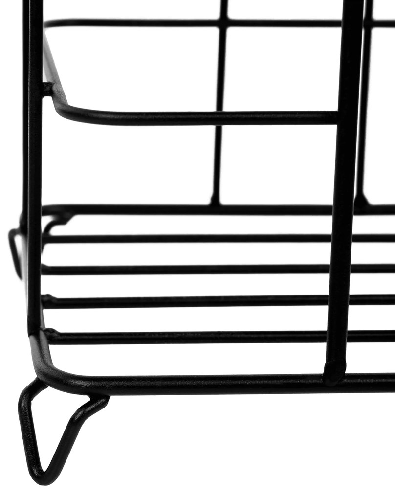 Suport hârtie igienică cu raft, metal/negru, MERDO