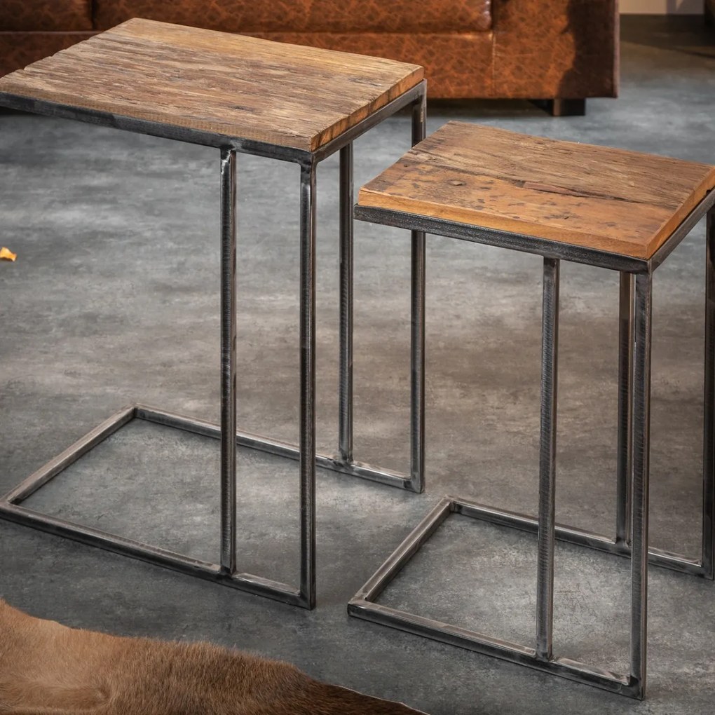 Set de 2 masute design industrial Barracuda A-39593 VC