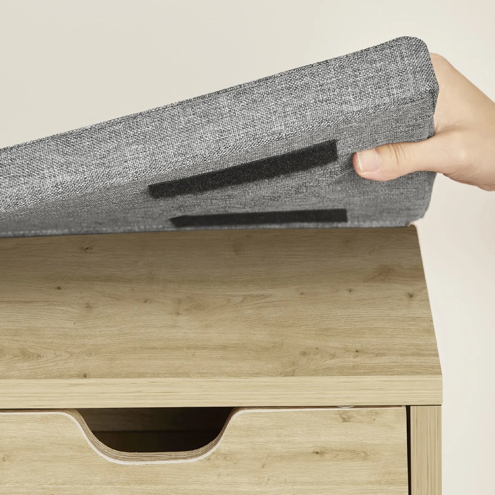 Pantofar cu banca cu sezut gri si sertar TAYLOR ARTISAN 104x30x48 cm, alb