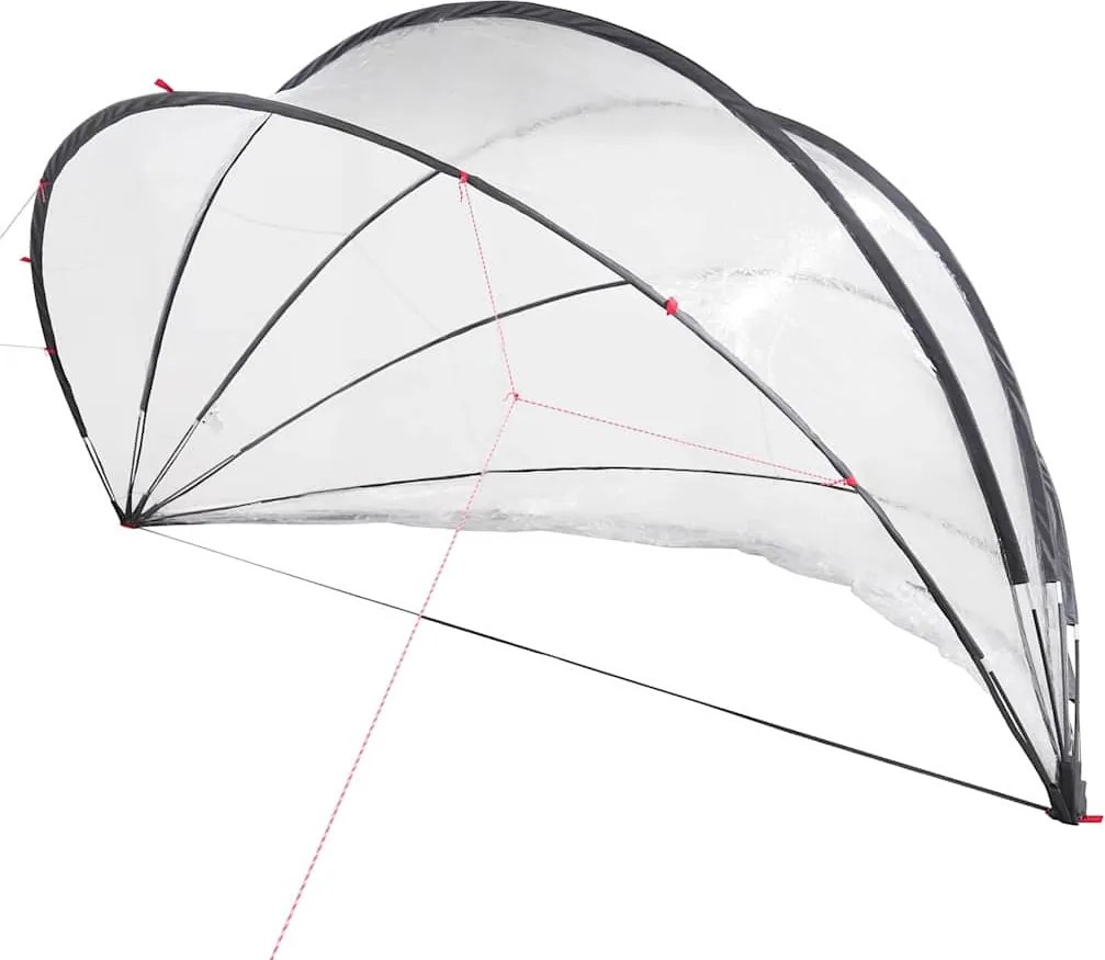 vidaXL Dom pentru piscină Manual Transparent 430 x 430 x 210 cm PVC