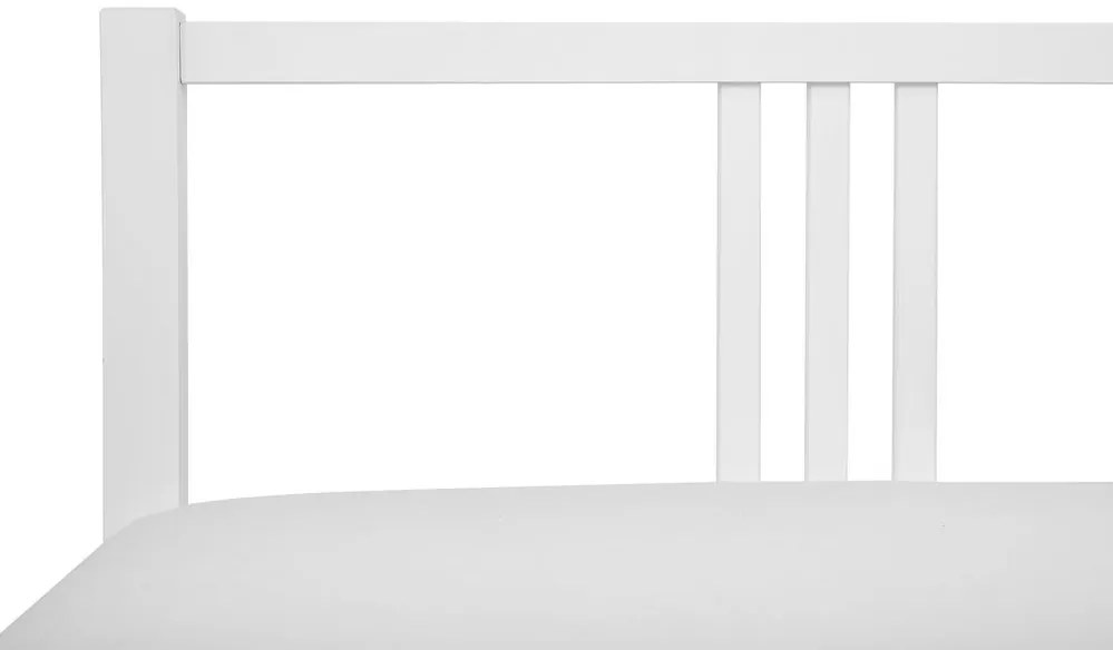 Pat matrimonial 140 cm VALLES (cu somieră) (alb). 1007546