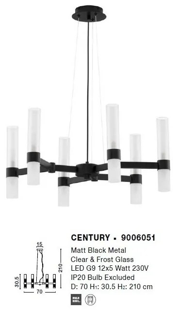 Lustra suspendata design modern CENTURY D70cm