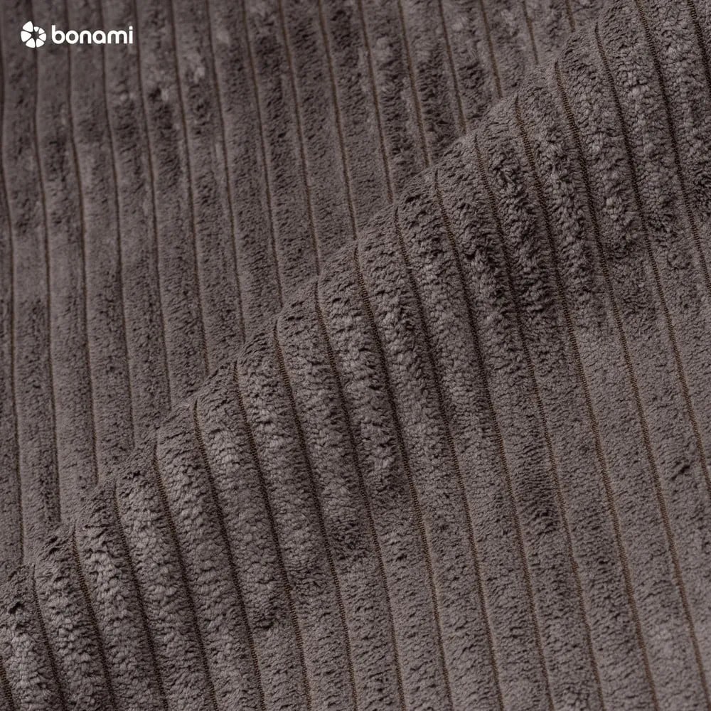 Canapea taupe extensibilă cu tapițerie din catifea reiată 245 cm Nihad – Bobochic Paris