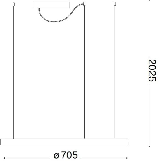 Ideal Lux - Pendul LED pe cablu ORACLE SLIM LED/37W/230V 2700K Ø 70 cm alb