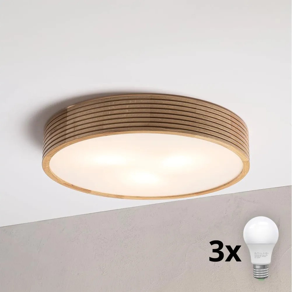 Brilagi - Lampă de tavan LED CARVALHO MODERN 3xE27/60W/230V, diam. 47,5 cm, stejar