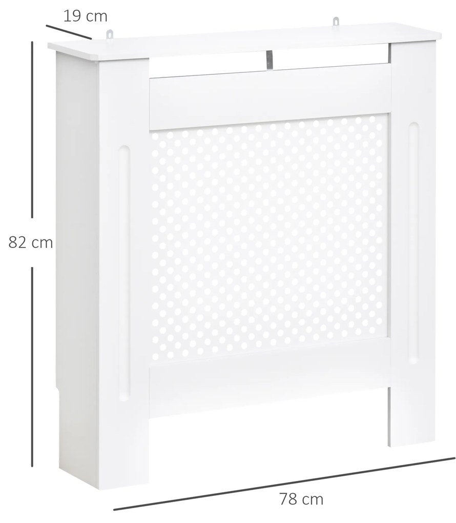 HOMCOM Carcasă Modernă pentru Calorifer din MDF Tip Grilă, 78x82x19 cm, Alb | Aosom Romania