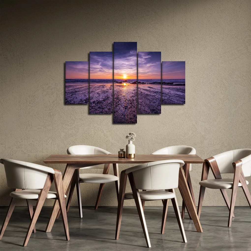 Tabloul cu plaja - apus de soare (150x105 cm)