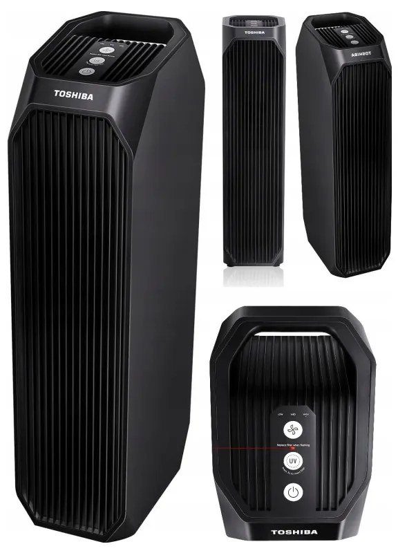 Purificator de aer Toshiba CAF-Z45FR, 20 m², 54 W, 228 m³/h, 3 moduri, Ionizare, HEPA, 32 dB, Negru
