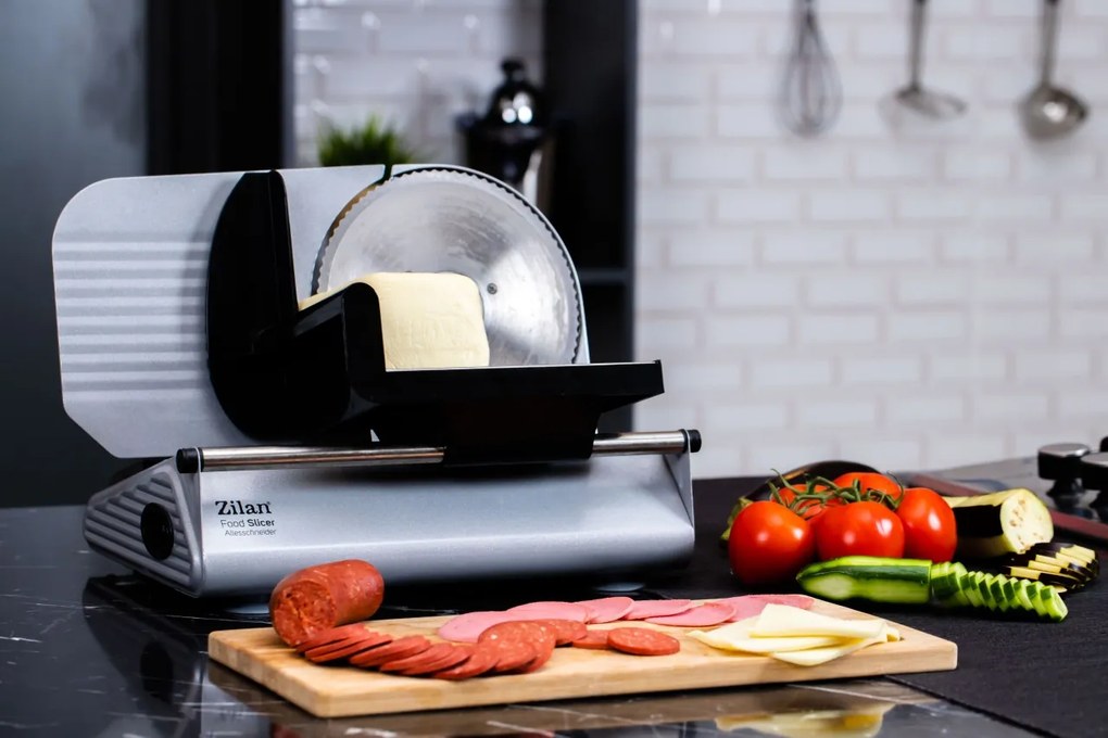 Feliator alimente Zilan ZL3376, Putere 150W, Grosime taiere reglabila 1-15 mm, Lama taiere inox