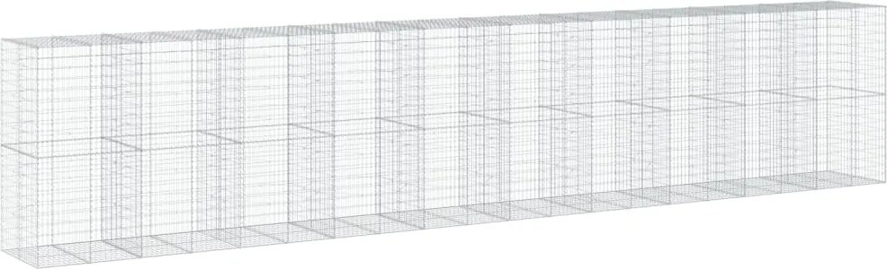 vidaXL Coș gabion cu capac, 1000x100x200 cm, fier galvanizat