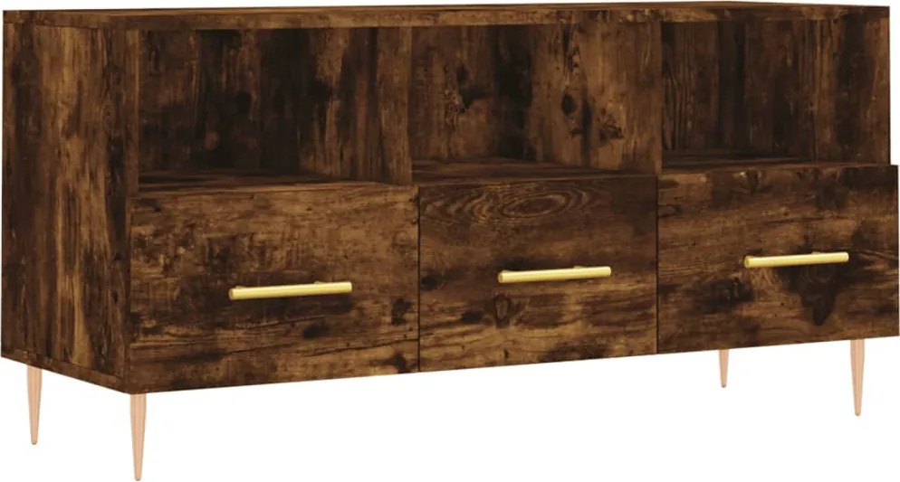 vidaXL Dulap TV stejar afumat, 102x36x50 cm, lemn prelucrat