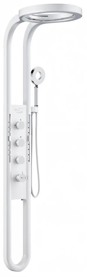 Panou de duș hidromasaj Aquajet alb