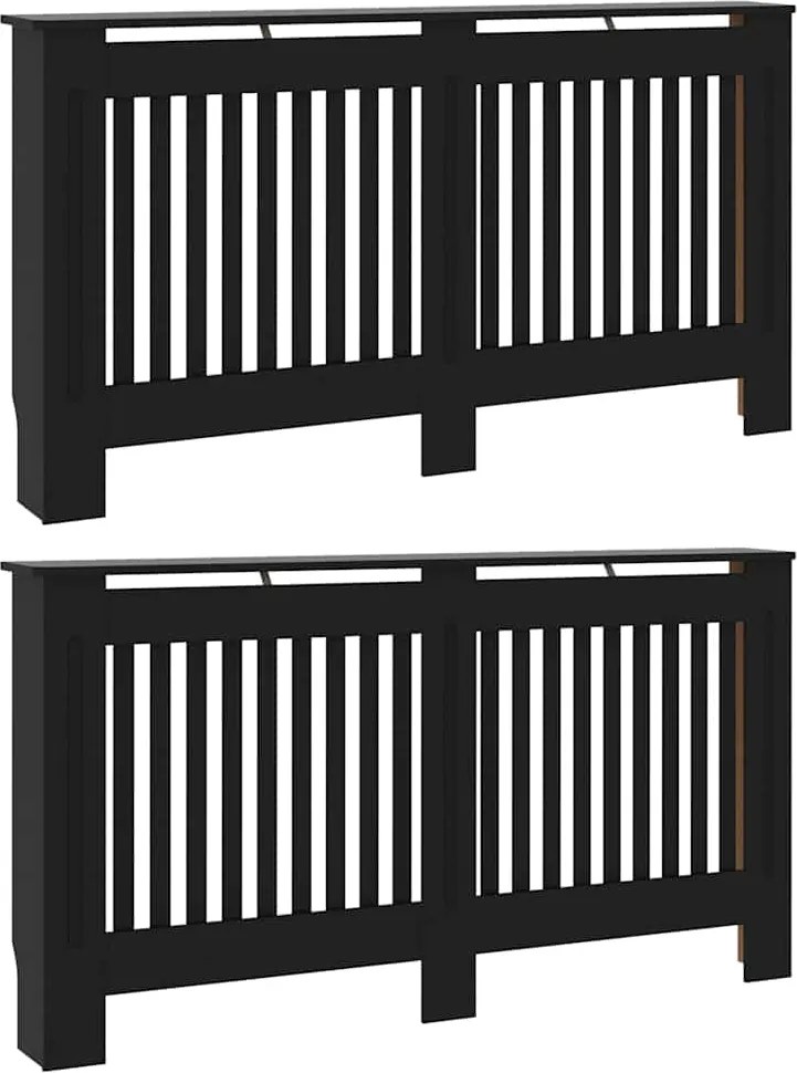 vidaXL Capac pentru radiator 2 pcs Negru 152 x 19 x 81,5cm