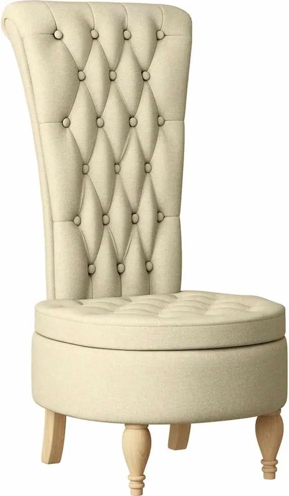 vidaXL Fotoliu slipper Crem 56,5 x 70 x 110 cm țesătură